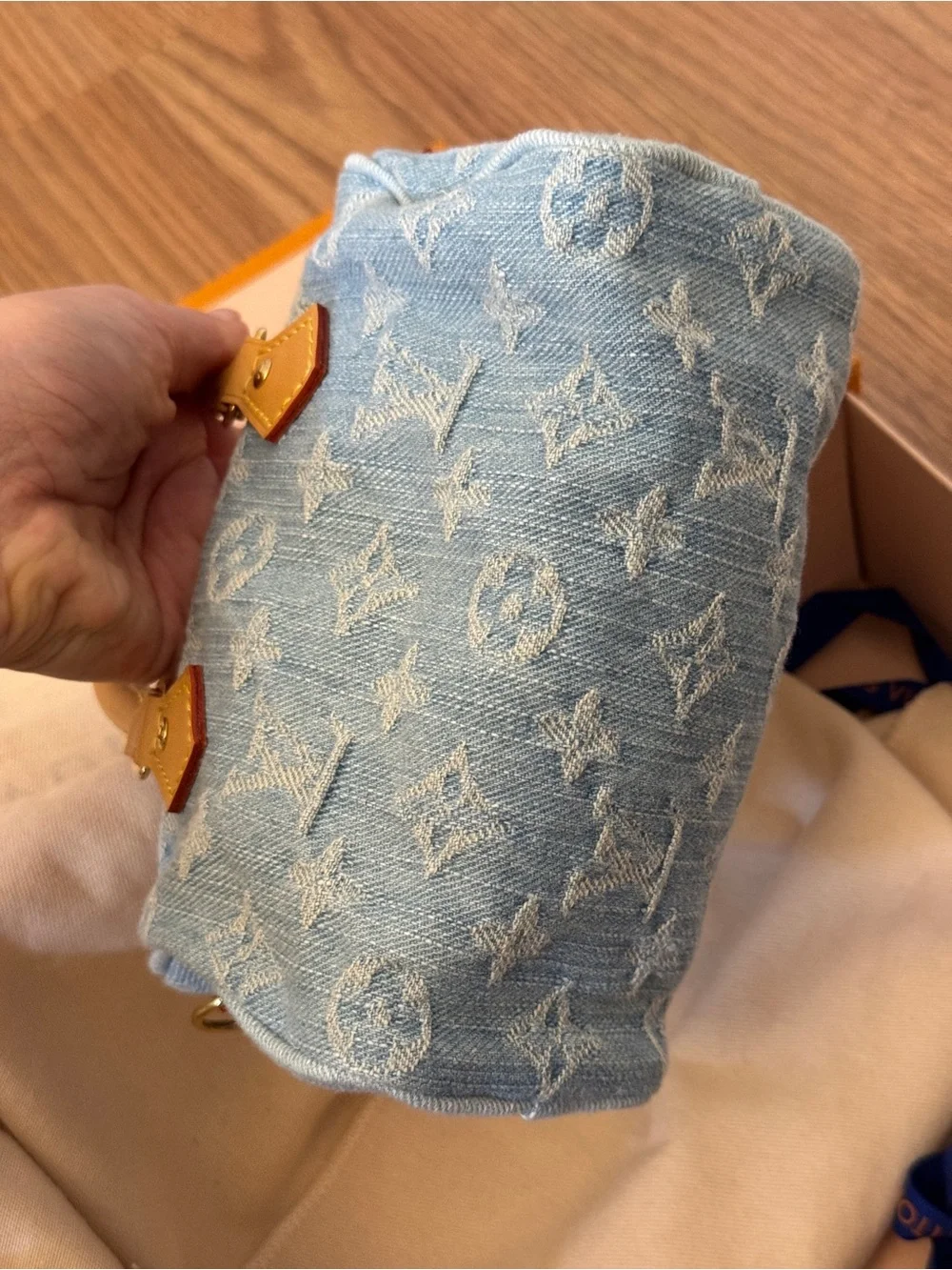 Louis Vuitton Light Blue Denim Nano Speedy 2023 - Picture 11 of 16